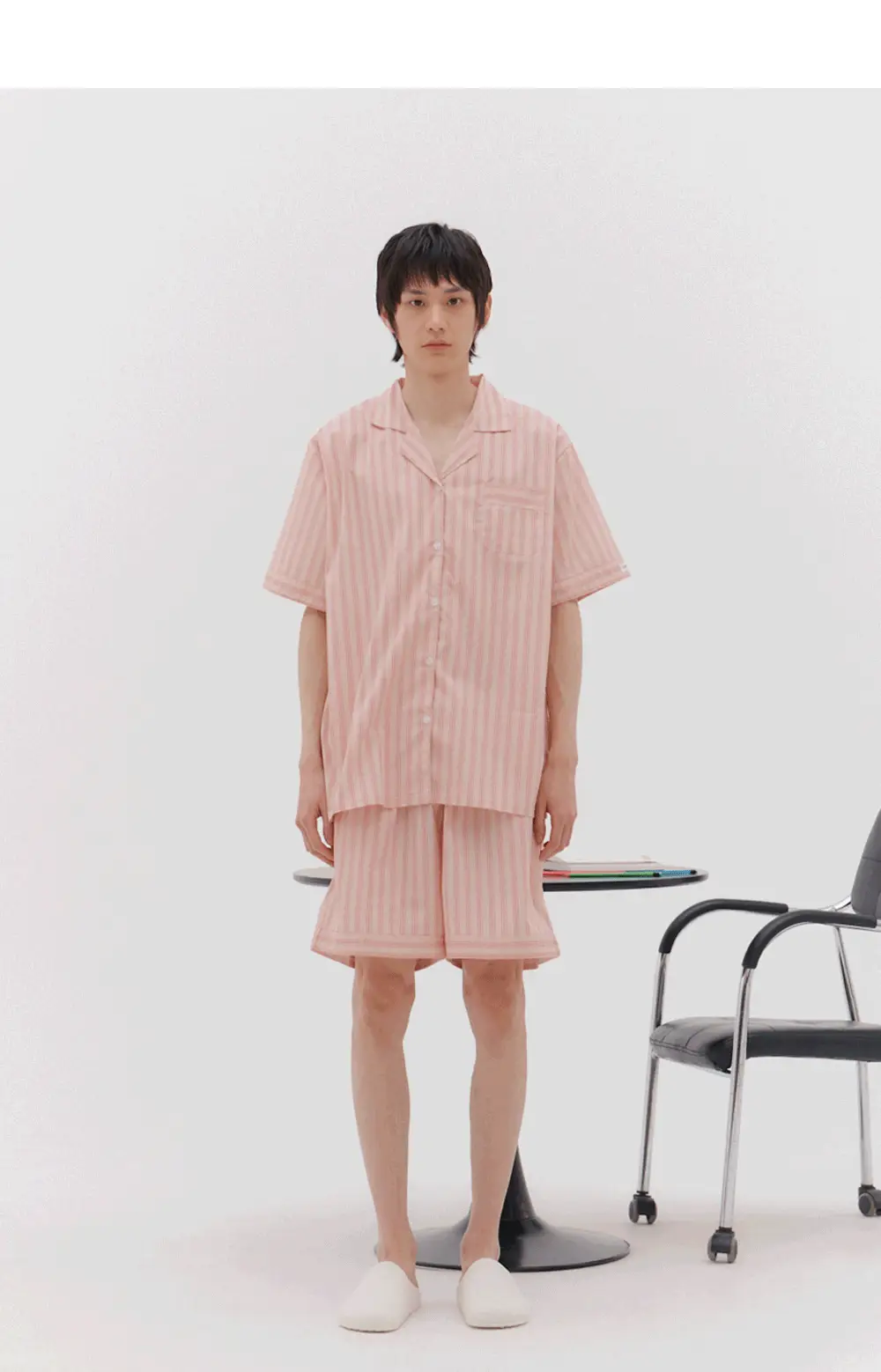 [곽민경 PICK] 오프아워 타이드리듬 글로시피치 반팔 잠옷 세트 (M / L / XL) 상세페이지 18